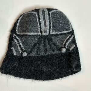 Peruvian Hand-Knit Crochet Earflap Hat - Darth Vader